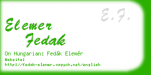 elemer fedak business card
